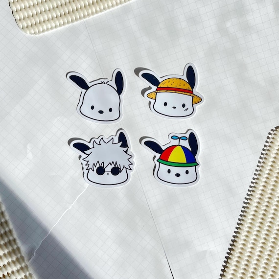 Pochacco Cute Puppy Stickers | Inspired by Anime & Iconic Characters | Original  | Gojo | Luffy | Propeller Hat | Kawaii Glossy Vinyl Decals