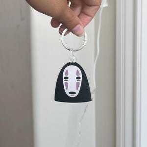 No-Face Keychain - Handmade Anime-Inspired Cute Keychain | Kawaii Anime Character Accessory