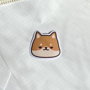 Adorable Shiba Dog Sticker | Cute Dog Vinyl Decal | Aesthetic Laptop & Water Bottle Accessory | Perfect Gift for Dog Lovers
