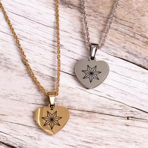 Cherokee Star heart shaped pendant necklace - Tsalagi, Cherokee Nation
