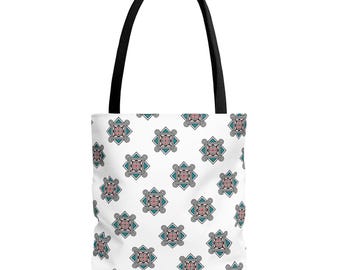 Looped Square and Sun Circle Pattern Bag with All Over Printing