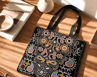 Floral Bandolier Print Bag with Beaded Look (printed design) - Muscogee Creek and Seminole