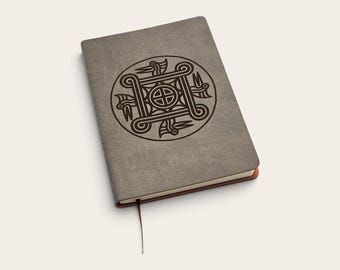 Woodpecker Motif Cox Mound Journal | Lined Notepad, Vegan Leatherette
