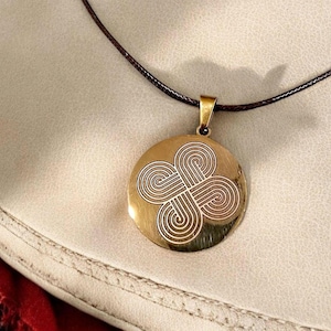 Four Directions Pendant Necklace - Southeastern Native - Muscogee Creek, Cherokee, Choctaw, Chickasaw, Seminole - Gold Plated Stainless