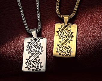 Serpent Pendant Necklace | Southeastern Native Motif | Muscogee Creek, Cherokee, Choctaw, Chickasaw