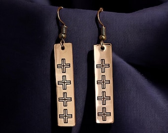Sacred Fire Earrings - Southeastern Tribes Design - Mvskoke / Muscogee Creek Nation, Cherokee, Choctaw, Chickasaw, Seminole