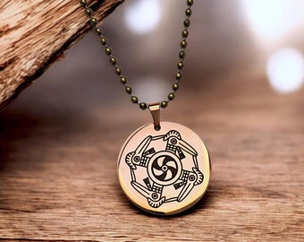 Turkey and Pinwheel Native Pendant Necklace - Southeastern Tribes - Mvskoke Creek, Chickasaw, Choctaw, Cherokee, Seminole