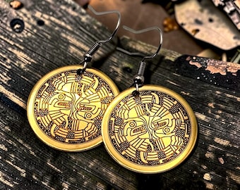 Issaquena Serpent earrings, 1" round, Southeastern Tribes Traditional Motif