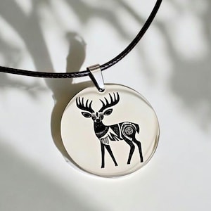 Deer Pendant Necklace - Southeastern Native Jewelry - Muscogee Creek, Cherokee, Choctaw, Chickasaw, Seminole