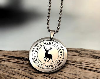 Mvskoke Deer Clan "Ecovlke" pendant necklace - Muscogee Creek Nation jewelry
