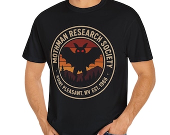 Mothman Shirt Cryptid Research Society T-Shirt Retro Graphic Tee West Virginia Mothman Cryptozoology Shirt