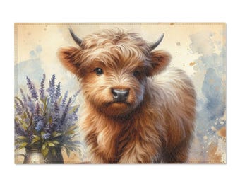 Highland Cow Rug Highland Cow Nursery Rug