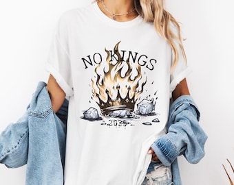Inga kungar t-shirt Inga kungar i Amerika t-shirt Inga kungar t-shirt Demokrati-tröja Anti-is-tröja Anti-Trump t-shirt Inga kungar i USA-tröja