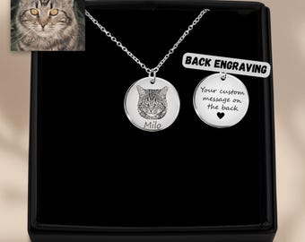 Custom Cat Necklace Pet Photo Necklace
