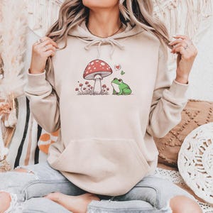 Frosch Pilz Hoodie Sweatshirt Frosch Pilz Cottagecore Hoodie Sweatshirt