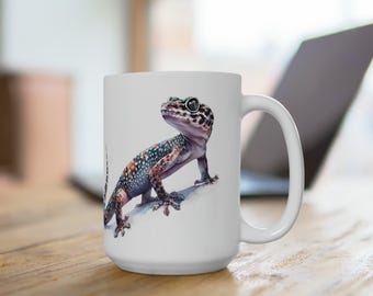Taza de geco de 15 oz con diseño de lagarto