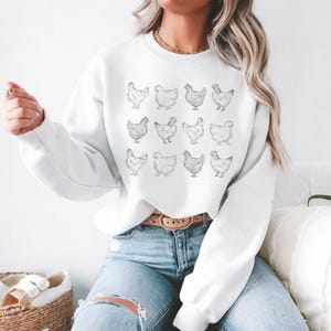 Chicken Sweatshirt crewneck sweatshirt comfy gift for chicken lady gift for chicken lover farm sweatshirt gift for country woman sweatshirt