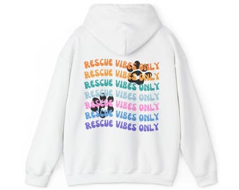 Felpa con cappuccio Rescue, felpa con cappuccio per rifugio per animali, felpa per amanti degli animali, felpa con cappuccio in regalo per salvataggio animali