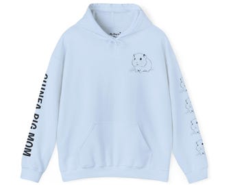 Felpa con cappuccio da donna con stampa di porcellino d'India, felpa con cappuccio da donna con stampa di porcellino d'India