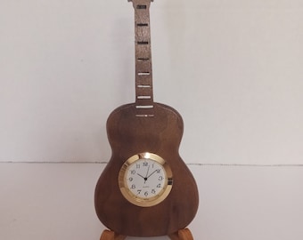 Walnut guitar clock