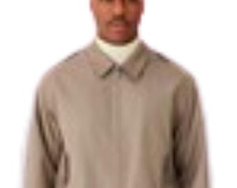 Chaqueta bomber beige para hombre / Chaqueta bomber ligera e informal con cremallera de Wovex / Iniciales personalizadas