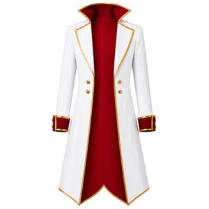 Lucifer Morningstar Inspired Cosplay Coat by Hazbin Hotel Ringmaster White Tailcoat Costume Custom Made for Men