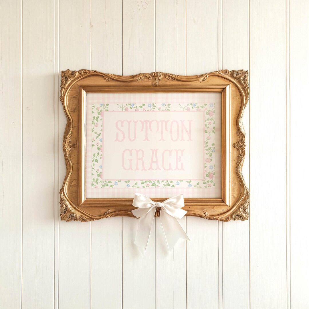 Photo inspiration: Custom Baby Name Wall Art Grand Millennial Floral Nursery Decor Photo Inspiration