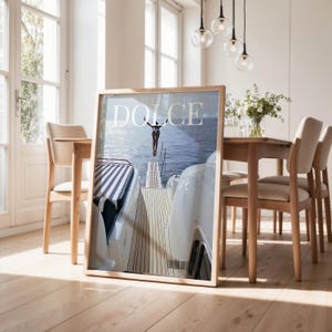 Dolce Vita Wall Art, Retro Coastal Beach Print, Luxury Wall Art, Magazine Cover Poster, Old Money Aesthetic Decor, Trendy Cool Room Decor