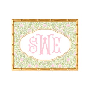Personalized Monogram Art, Custom Initial Print, Grandmillennial Preppy Decor for Nursery, Girls Room, Teen Room & Dorm Room | Printable Art