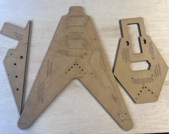 1958 Flying V Guitar Body Template MDF Router Kit 24.75 Scale