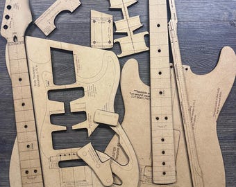 Kit completo de plantilla para fresadora de MDF estilo S Thinline para guitarra / Herramientas para la construcción de guitarras de luthier