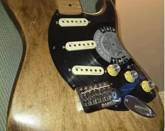 Golpeador de disco de vinilo Stratocaster, protector de guitarra personalizado, placa de repuesto de estilo vintage