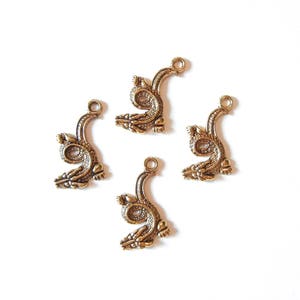 4 Gold-tone Chinese Dragon Charms image 1