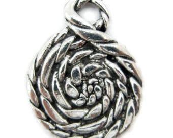 Round Pewter Rope Pendant