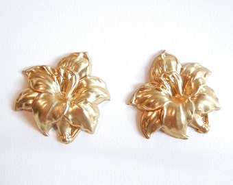 2 Brass Lily Stampings