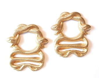 Pair of Brass Snake Serpent Frame Stampings
