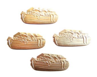 4 Brass Noah's Ark Stampings