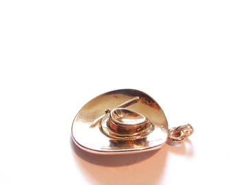 Gold-tone Cowboy Cowgirl Hat Pendant