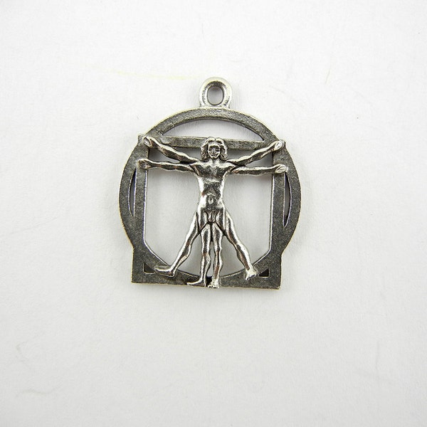 Pewter Leonardo da Vinci Vitruvian Man Charm