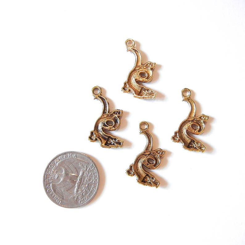 4 Gold-tone Chinese Dragon Charms image 2