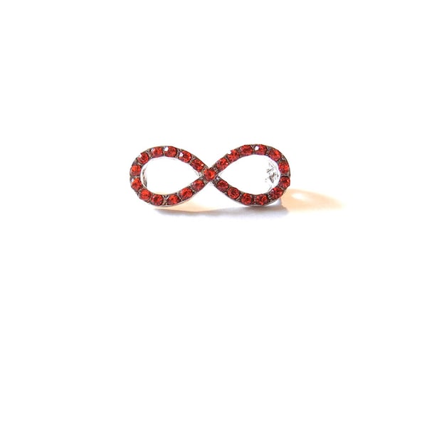 Charm Double Lien Infini Noeud Strass Rouge