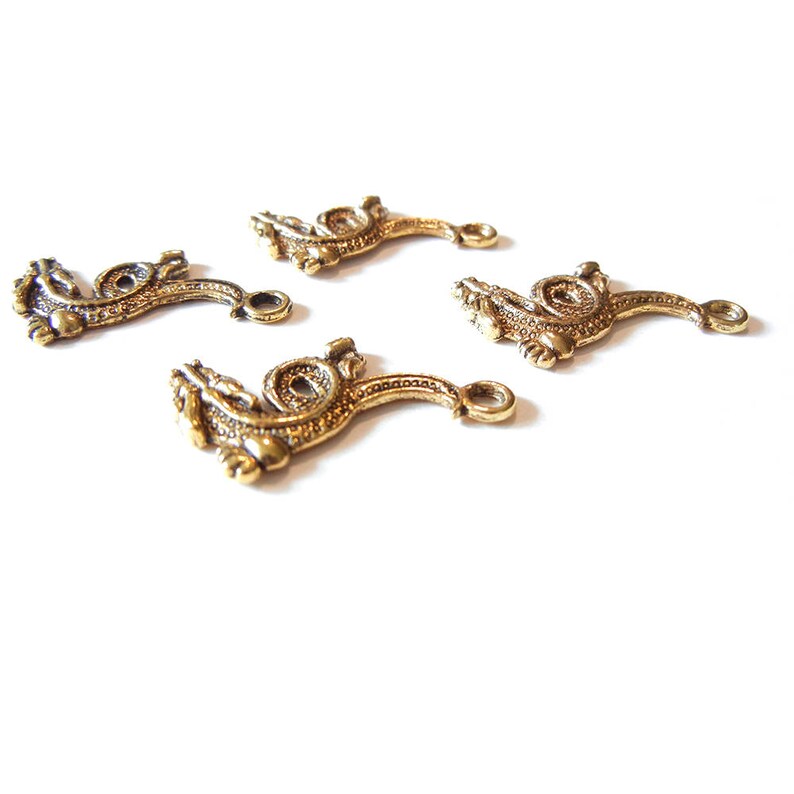 4 Gold-tone Chinese Dragon Charms image 5