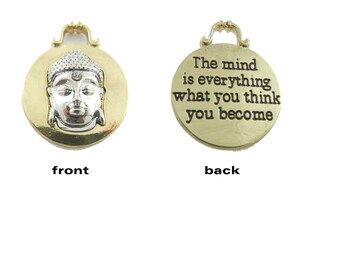 Two Tone Buddha Pendant with Message