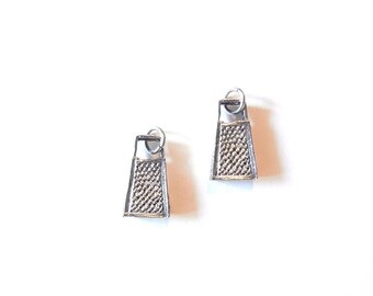 Pair of Pewter Cheese Grater Charms