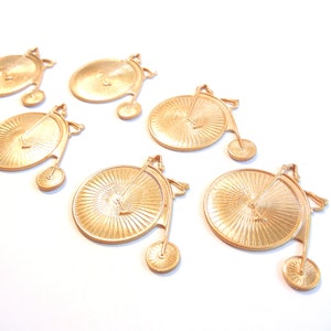 Set of 6 Medium Brass Tricycle Charms image 4
