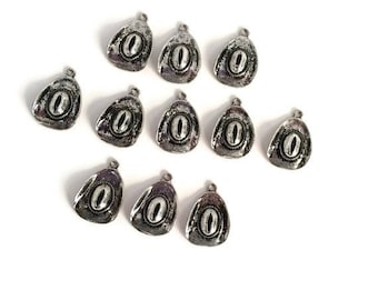 11 Cowgirl Cowboy Hat Charms Dimensional Antique Silver-tone