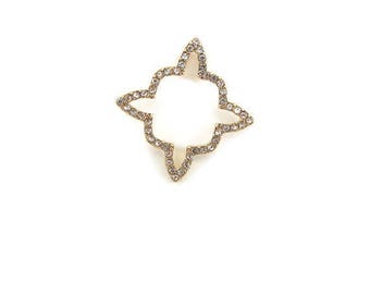 Geometric Outline Pendant Gold-tone Rhinestones