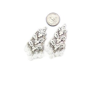 Pair of Matte Silver-tone Rhinestone Tiered Charms image 3