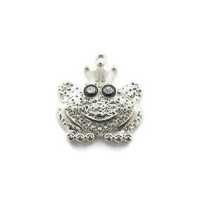 Textured Silver-tone Frog Prince Charm image 5
