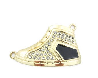 Extra Large Double Link Gold-tone Sneaker Pendant